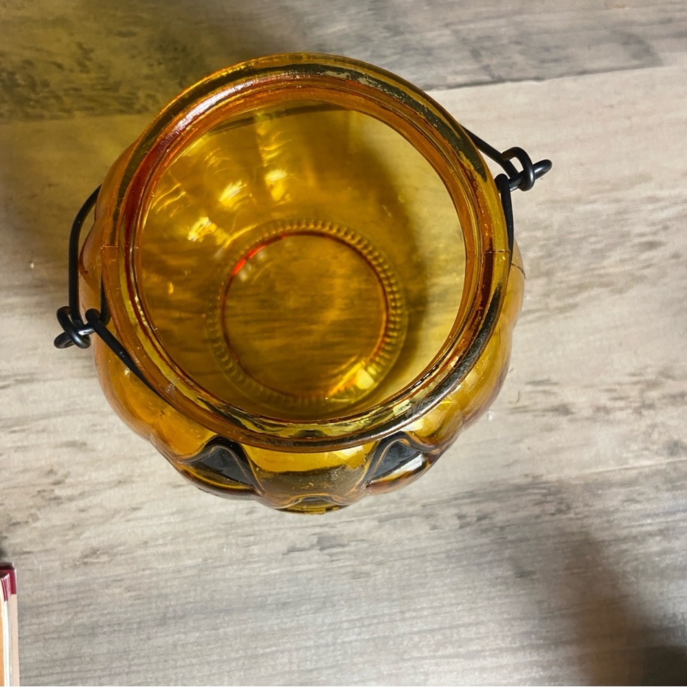 Jack-o'-Lantern Pumpkin Glass Candle Holder Tea Light Halloween Home‎ Decoration - Picture 6 of 7